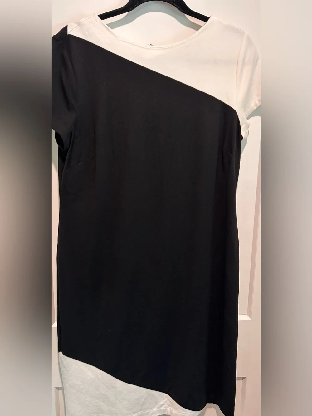 Chico’s Black White Colorblock Mini Shift Dress Medium